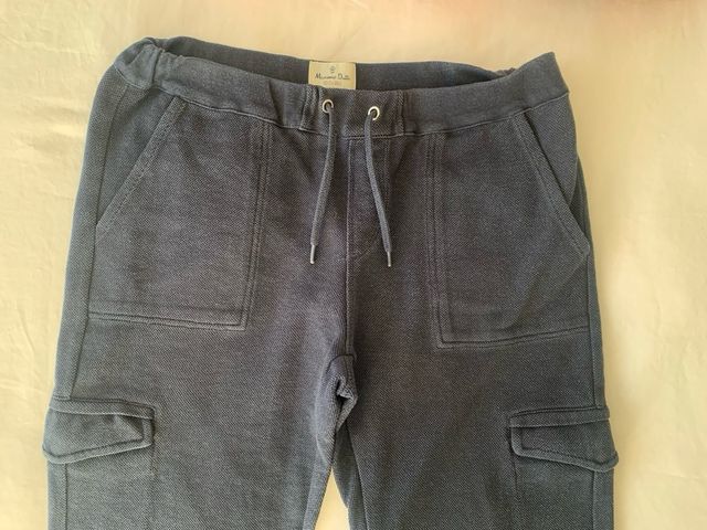 Massimo Dutti Pantalones Cargo Azul Marino