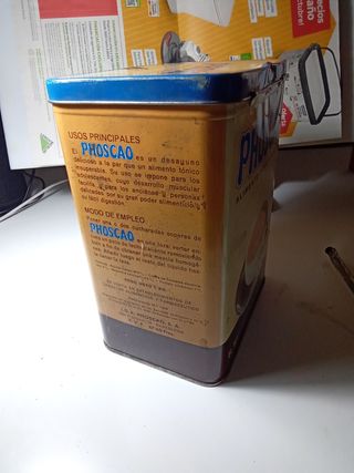 Antigua lata caja de Phoscao
