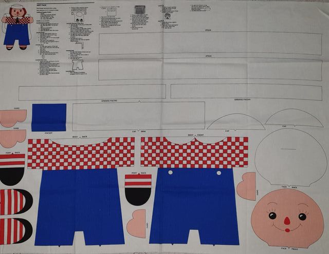 pannello per realizzare bambola americana Andy 00