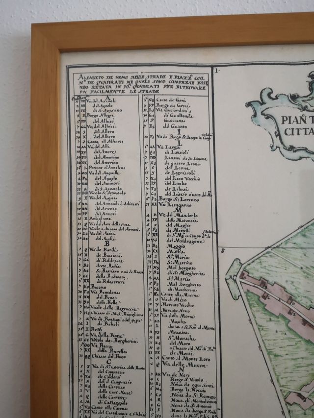 Quadro Pianta Storica della città di Firenze