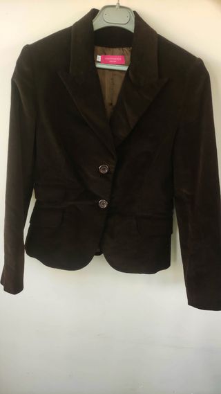 CHAQUETA DE PANA MARRON OSCURO TALLA 40
