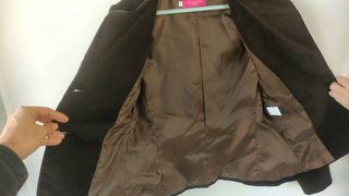 CHAQUETA DE PANA MARRON OSCURO TALLA 40
