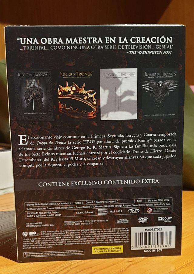 Juego de Tronos DVD Pack 4 temporadas