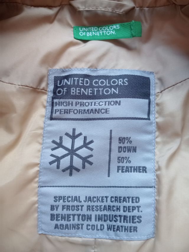 Chaquetón de pluma de mujer Benetton talla M