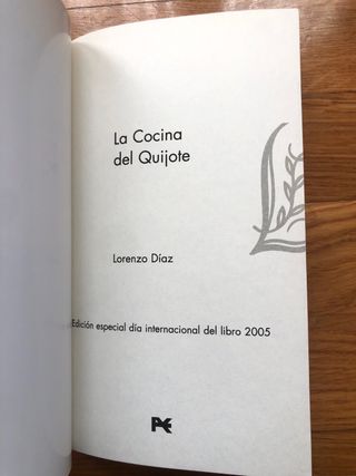 La cocina del Quijote. Lorenzo Díaz