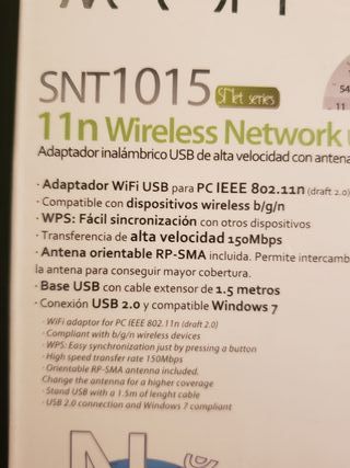 Adaptador Wireless LAN USB SNT 1015 de Sveon