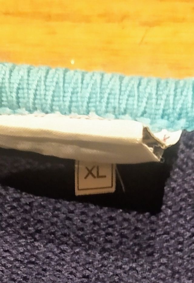 Cardigan vintage lana merino blu