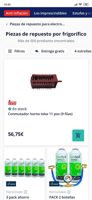 Conmutador Horno Beko