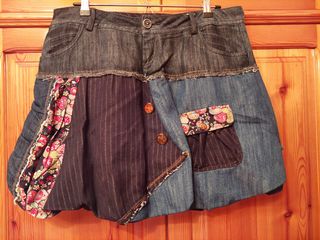Falda vaquera desigual 