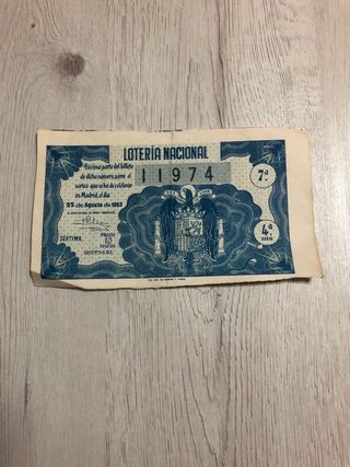 Boleto lotería nacional 1953
