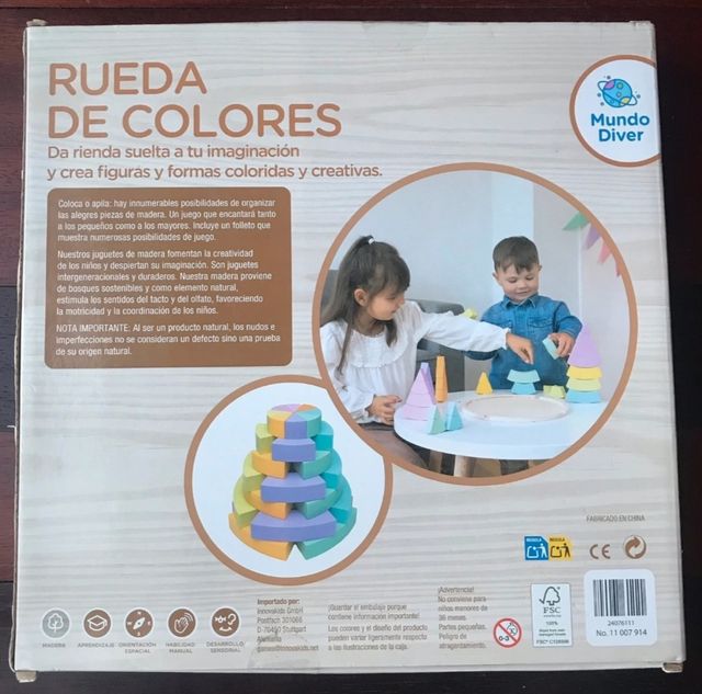 Rueda de Colores de madera. Precintada.