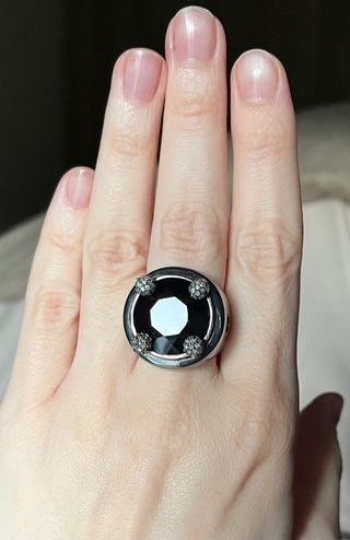 TOUS anillo Noir diamantes onix plata
