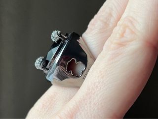 TOUS anillo Noir diamantes onix plata