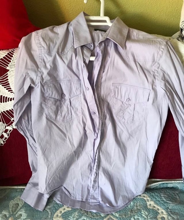 Camisa de manga larga violeta clarito T-M