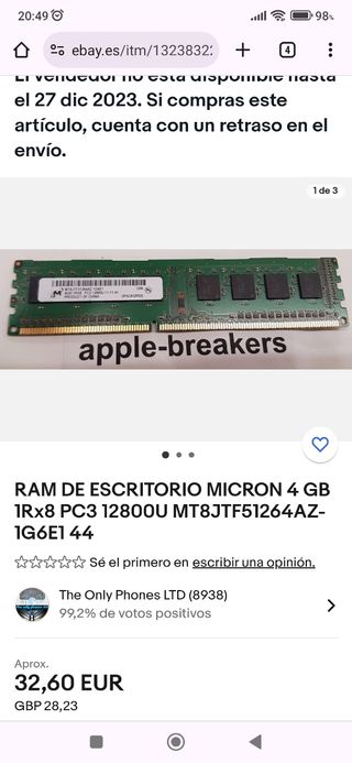 Memoria RAM 16gb