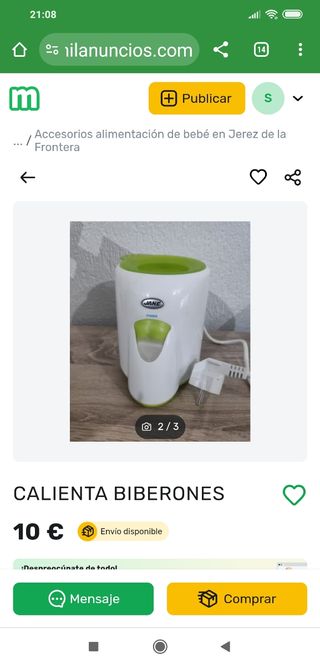 Calienta biberones