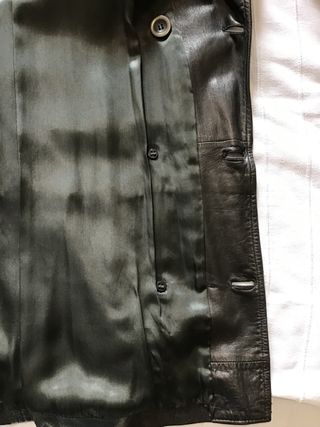 Chaquetón de cuero auténtico en negro 