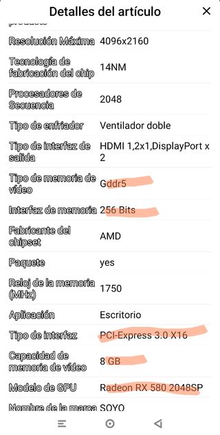 tarjeta gráfica 8gb DDR5 PCI express