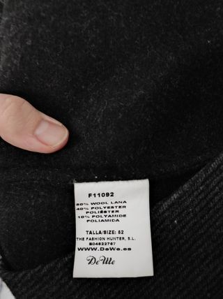 Abrigo lana hombre talla 52 CASI SIN USO