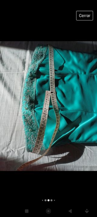Traje de fiesta color turquesa