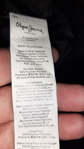 Chaqueta plumón Pepe Jeans