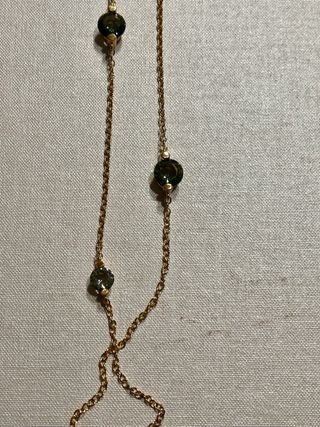 Collar en Plata Chapada en oro y cuarzos verdes