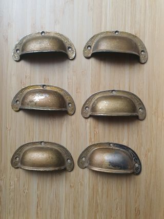 lote 6 Tiradores de concha