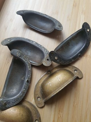 lote 6 Tiradores de concha