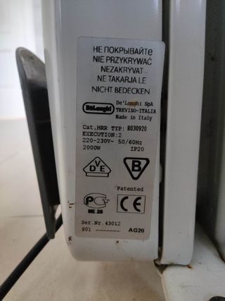 Radiador Eléctrico de Aceite DeLonghi