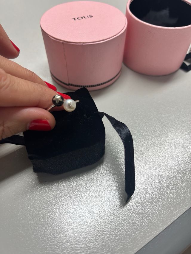 tous anillo plata y onx abierto