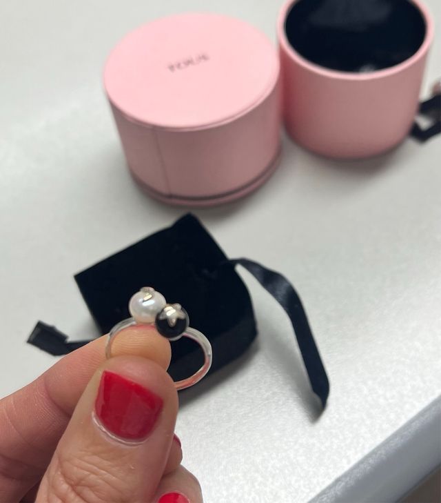 tous anillo plata y onx abierto