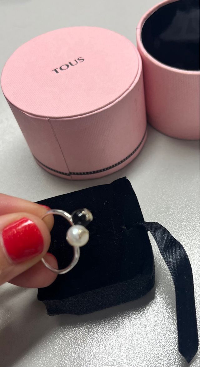 tous anillo plata y onx abierto