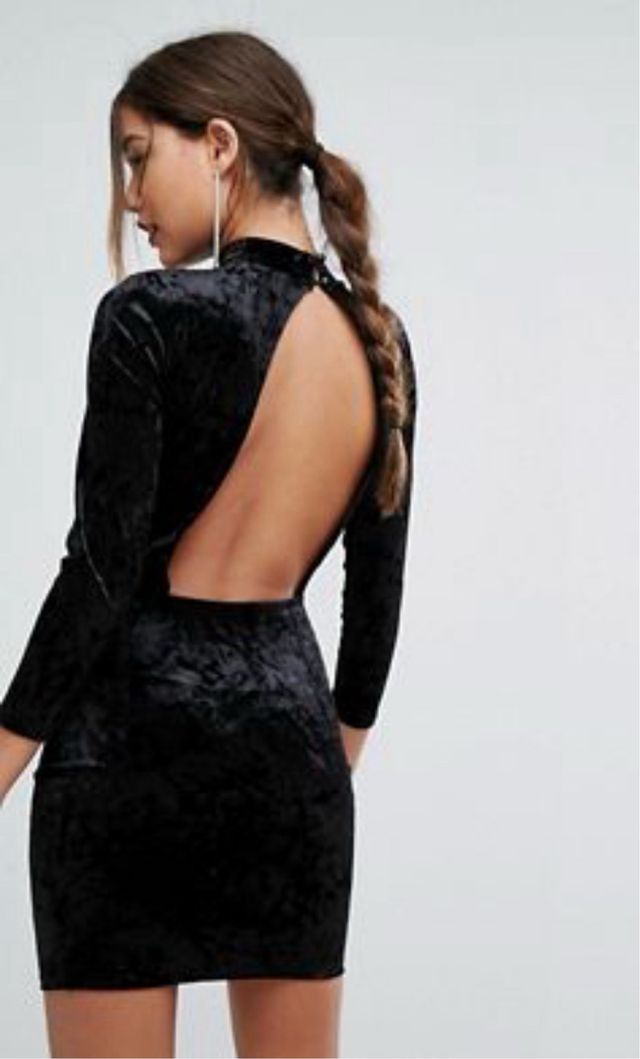 mini vestido terciopelo negro