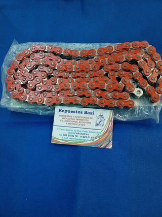 CADENA REFORZADA 420 MOTO COLOR ROJO