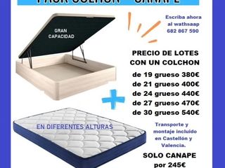 CANAPE abatible CAMAS Y COLCHONES CASTELLON