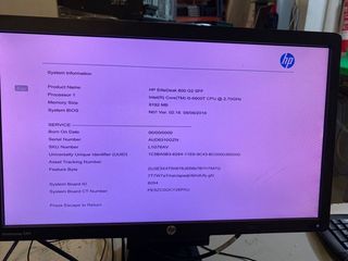 PC HP i5 8GB 256 SSD + Monitor 20” i5 de 6a