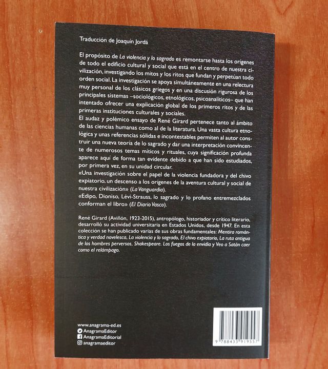 La violencia y lo sagrado 3a edición ANAGRAMA