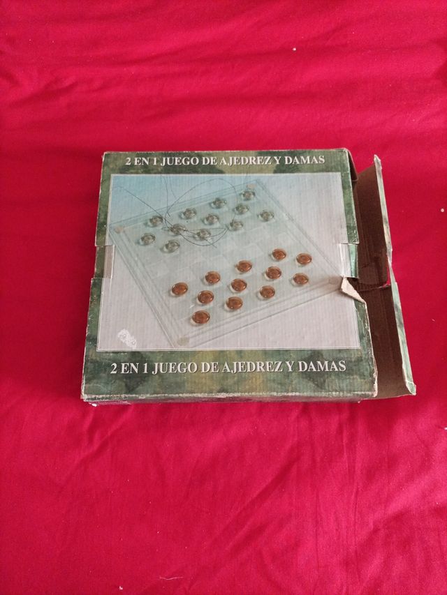 Juego Ajedrez y Damas Cristal
