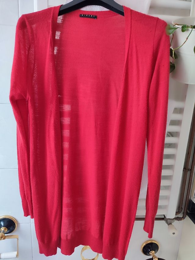 Cardigan lungo rosso Capodanno