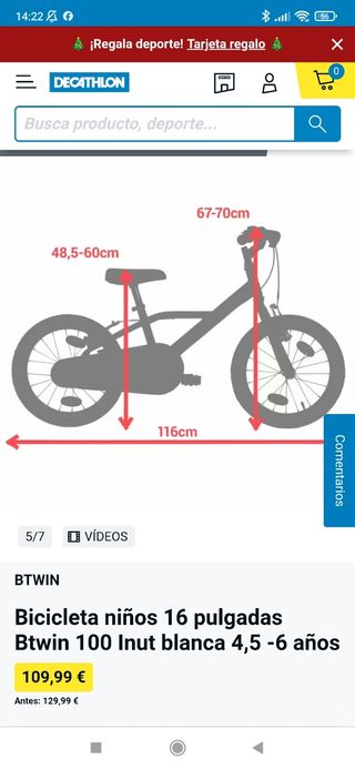 Bicicleta niño decathlon 