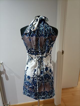 Vestido Blanco y Azul