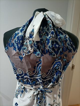 Vestido Blanco y Azul