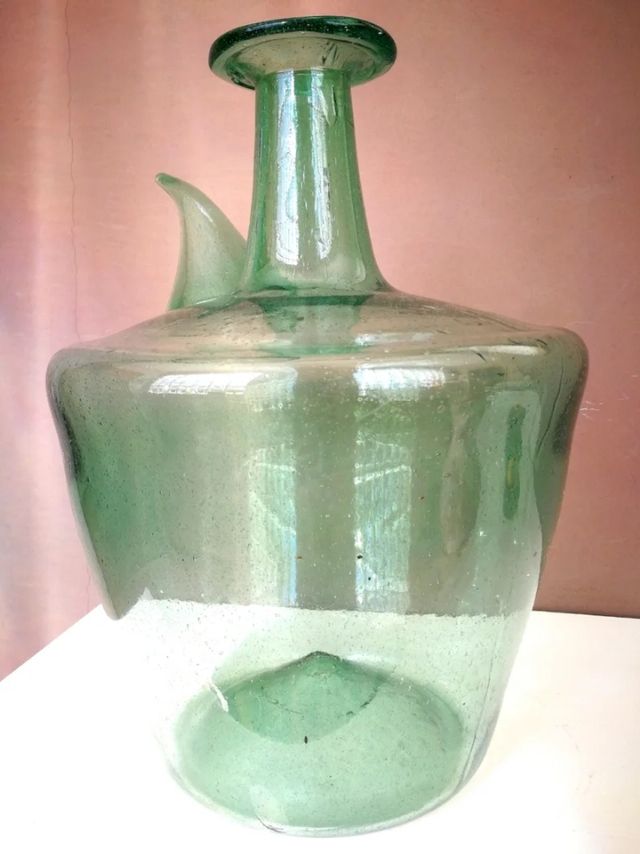 Antiguo Porrón Garber de Cristal Soplado siglo XIX