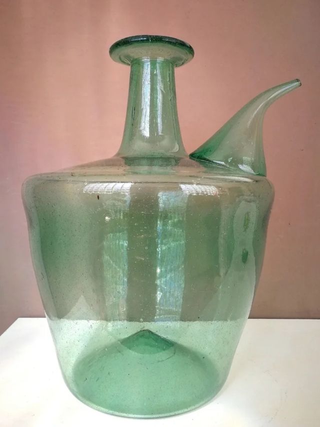 Antiguo Porrón Garber de Cristal Soplado siglo XIX