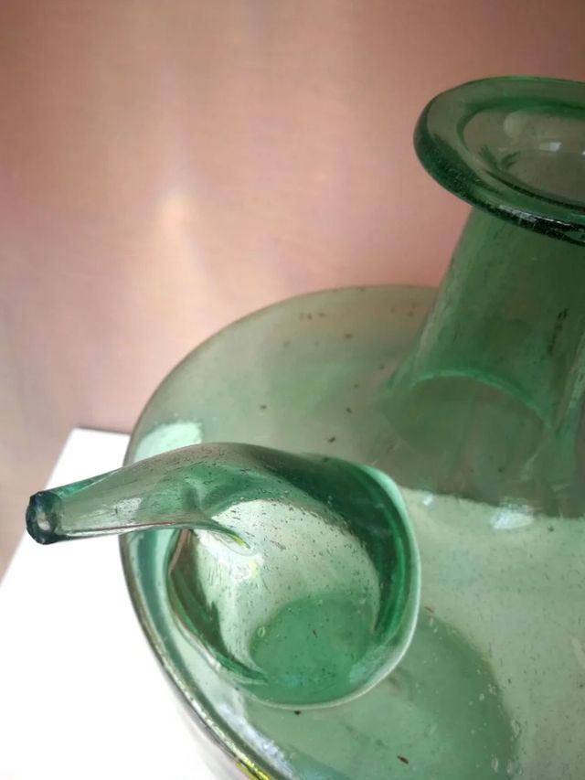 Antiguo Porrón Garber de Cristal Soplado siglo XIX