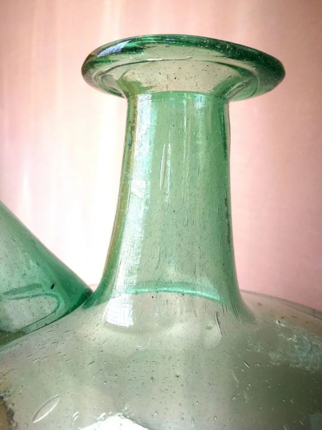 Antiguo Porrón Garber de Cristal Soplado siglo XIX