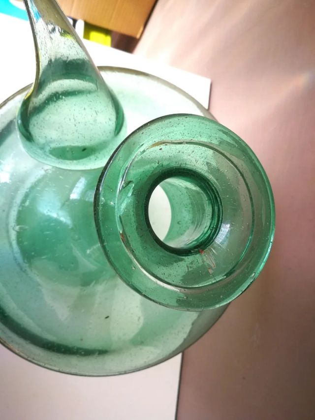 Antiguo Porrón Garber de Cristal Soplado siglo XIX