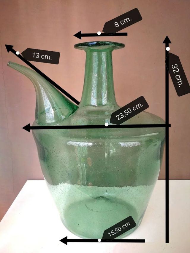 Antiguo Porrón Garber de Cristal Soplado siglo XIX