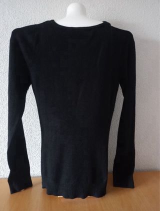 Jersey mujer ZARA negro escotado