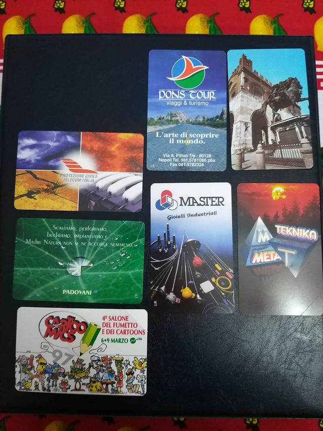 7 schede telefoniche p.r.p.